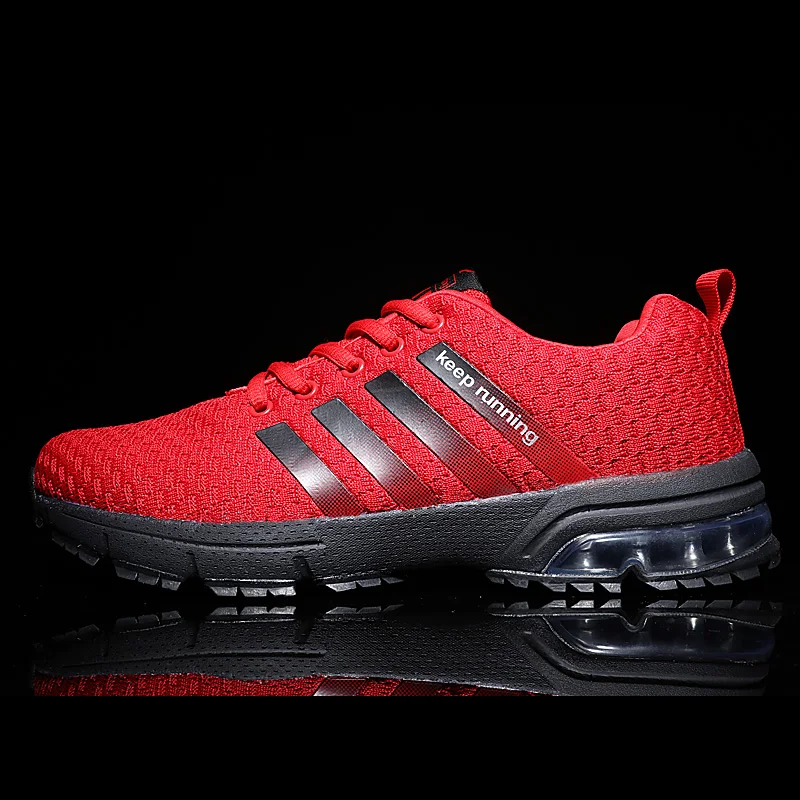 Кроссовки унисекс, Всесезонная спортивная обувь для мужчин и взрослых, дышащие уличные спортивные женские кроссовки на шнуровке, Прямая поставка - Цвет: red