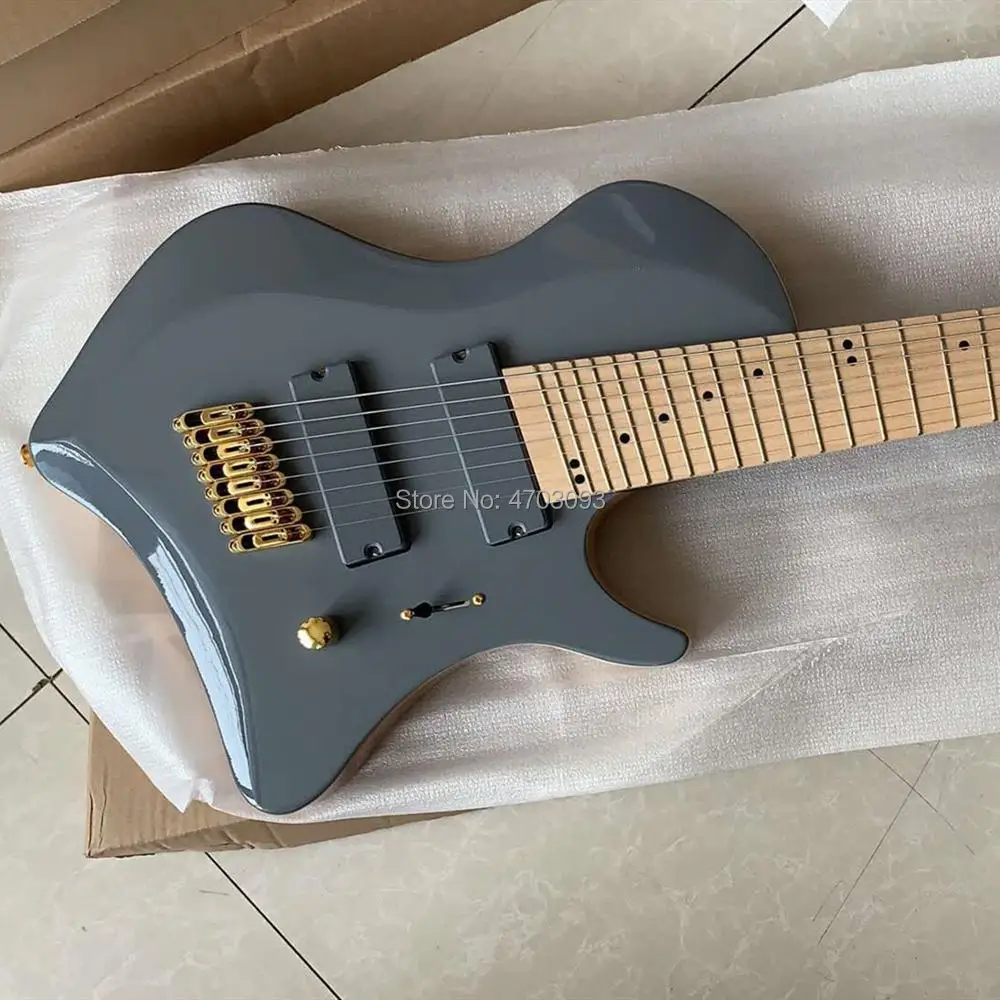 

Custom Guitar,Iban Model, Multi-scaled 8 Strings Gray Electric Guitar,Golden Hardware,Fanned Frets,Free Shipping