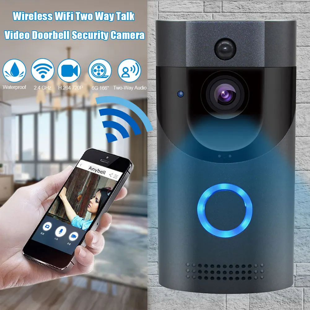 

Waterproof HD Video Doorbell PIR Motion Detection Two Way Talk Visual Smart Security Camera Night Vision Intercom Wireless WiFi