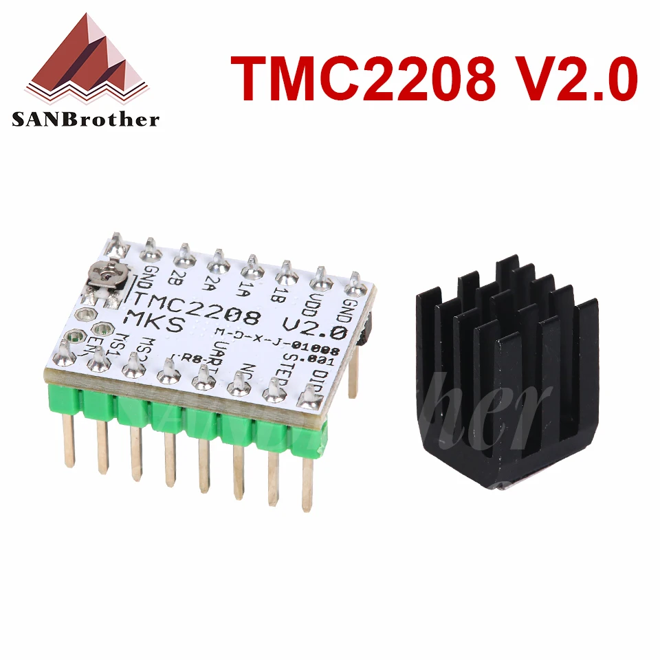 

1PC Stepstick TMC2208 driver Stepper Motor Super Silent With New Heat Sinks Replace For SKR V2.0 Control Board MKS GEN Ender 3