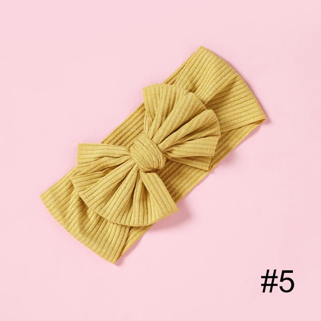 1pcs Solid Color Bowknot Baby Headband Elastic Turban Hairband Baby Girl Headbands Hair bands for Baby Girls Hair accessories 5