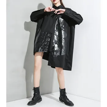 

Plus Size Women Shirt Loose Autumn Vintage Cardigan Cotton Printed Long Sleeve Lady Top Large Size Casual Black Blouses 2020 5XL