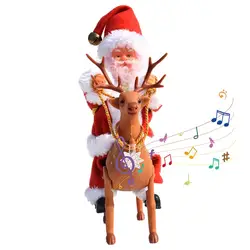 Jouet musical de noël pour père noël, voiture électrique universelle avec musique, Elk, traîneau, poupée 