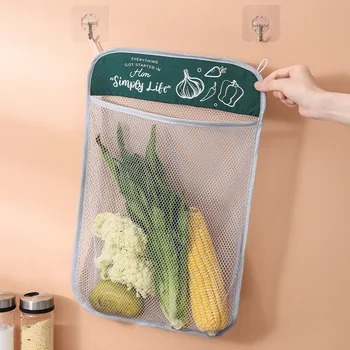 

Fruit and vegetable mesh bag storage hanging bag hanging kitchen garlic ginger onion storage wall hanging storage bag