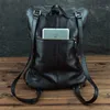 Mini Backpack Men Crazy Horse 15 Inch Bag Pack for Teenager Bookbag Genuine Leather Men Backpack School Bag Travel Back Mochila 4