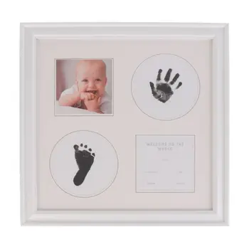 

Newborn Baby Handprint and Footprint Ink Pad Wood Picture Frame for Baby and Pet U50F