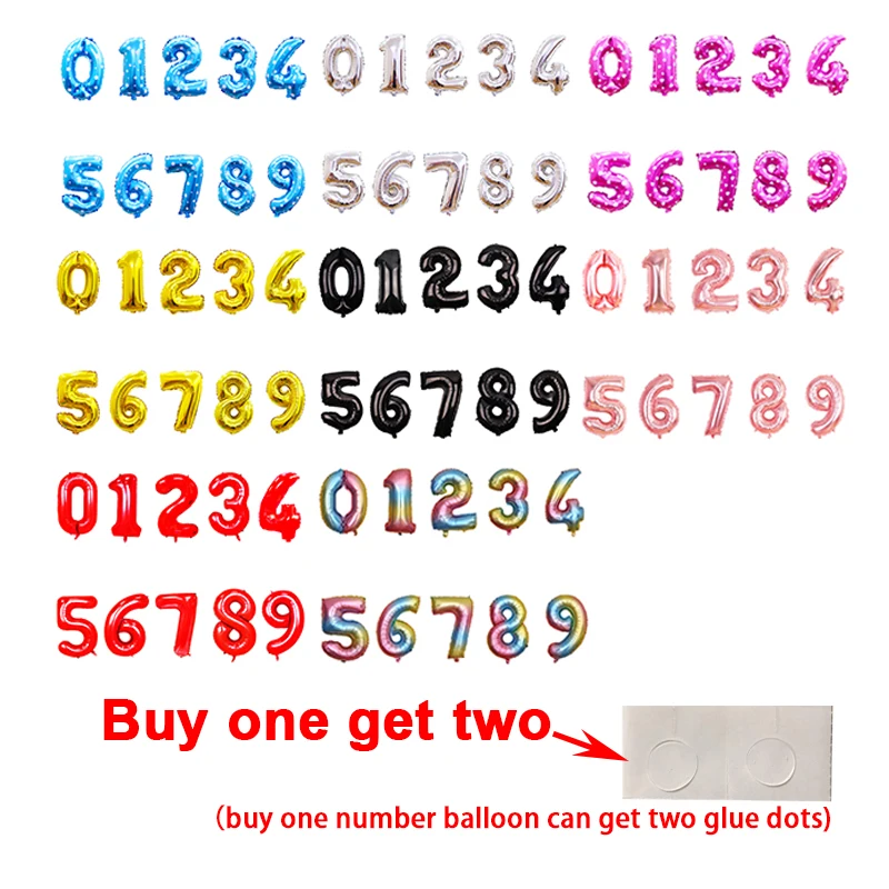 

16 32 40inch Foil Number Balloon Helium Air Aluminum Foil Birthday Balloons Party Decoration Kids Adult Big Number Figures