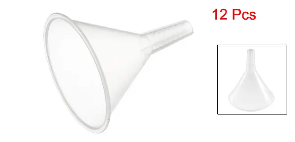 12pcs 4-in Dia Uxcell 6/12/24 шт. 2,"-5,9" Dia прозрачный Пластик воронки передачи заполнения инструмент для завалки бутылки духов эфирное Масла лаборатории - Цвет: 12pcs 4-in Dia