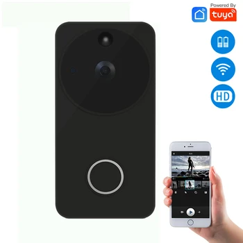 

Wireless Smart Video Doorbell Camera Tuya Smart Life Full HD PIR Motion Detection Night Vision Camera Work With Alexa Echo Show