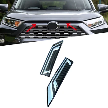

For TOYOTA Rav4 RAV 4 Hybird 2019 2020 ABS Chrome Front Center Mesh Grille Cover Radiator Strip Trim Decoration Car Styling