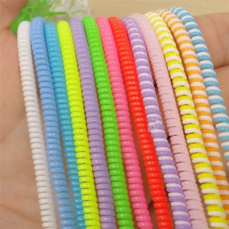 10Pcs/lot 50cm Spiral USB Data Charger Cable Cord Protector Wrap DIY Winder For Smartphone | Электроника