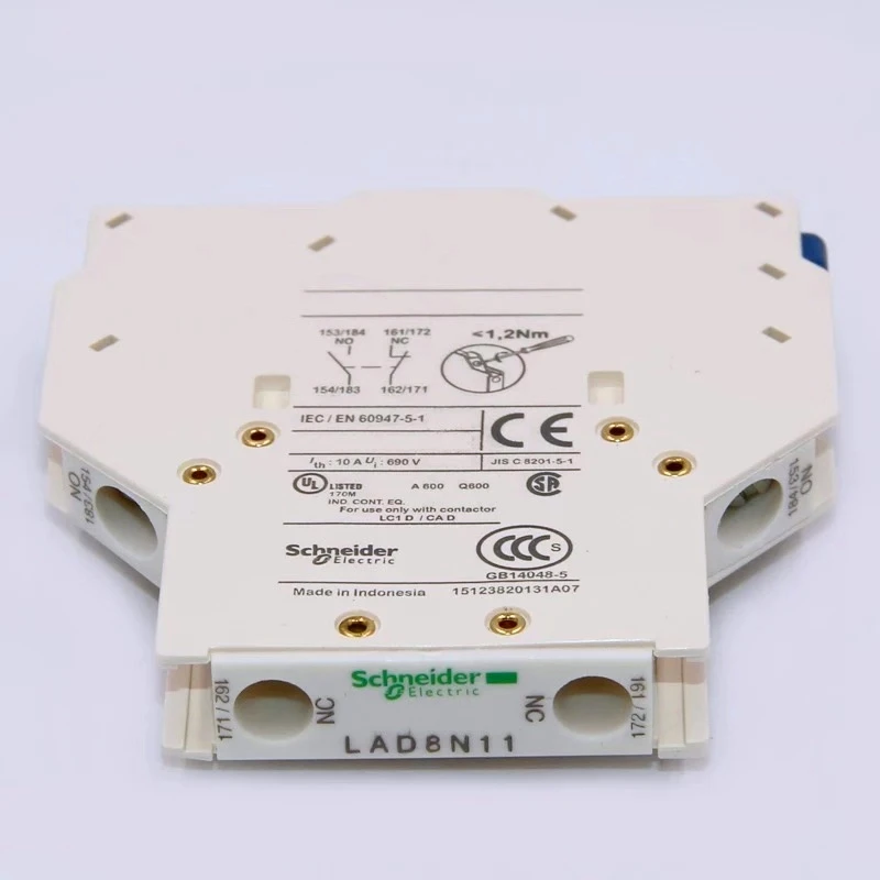 M�dulo de contacto contador auxiliar acci�n moment�nea, tornillo de fijaci�n terminal LAD8N11 una instalaci�n abierta y una cerr
