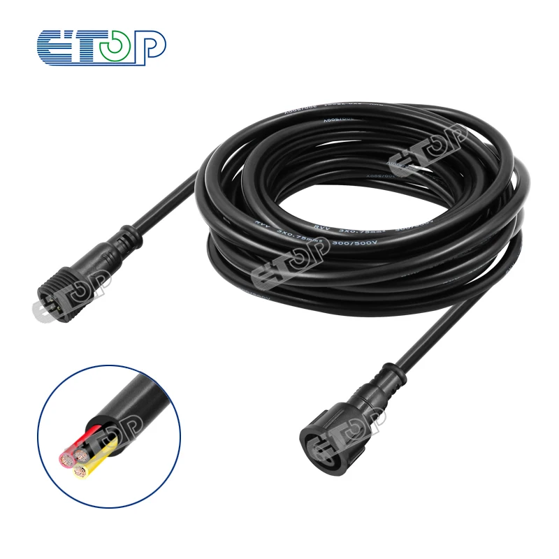 Paulzhang6m20ft3CoreWaterproofExtensionCableBlackRaywu