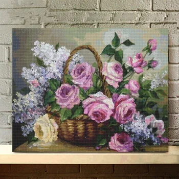 

Flowers DIY Full Round Painting Painting Embroidery Picture Craft Cross Stitch Home Wall Decor