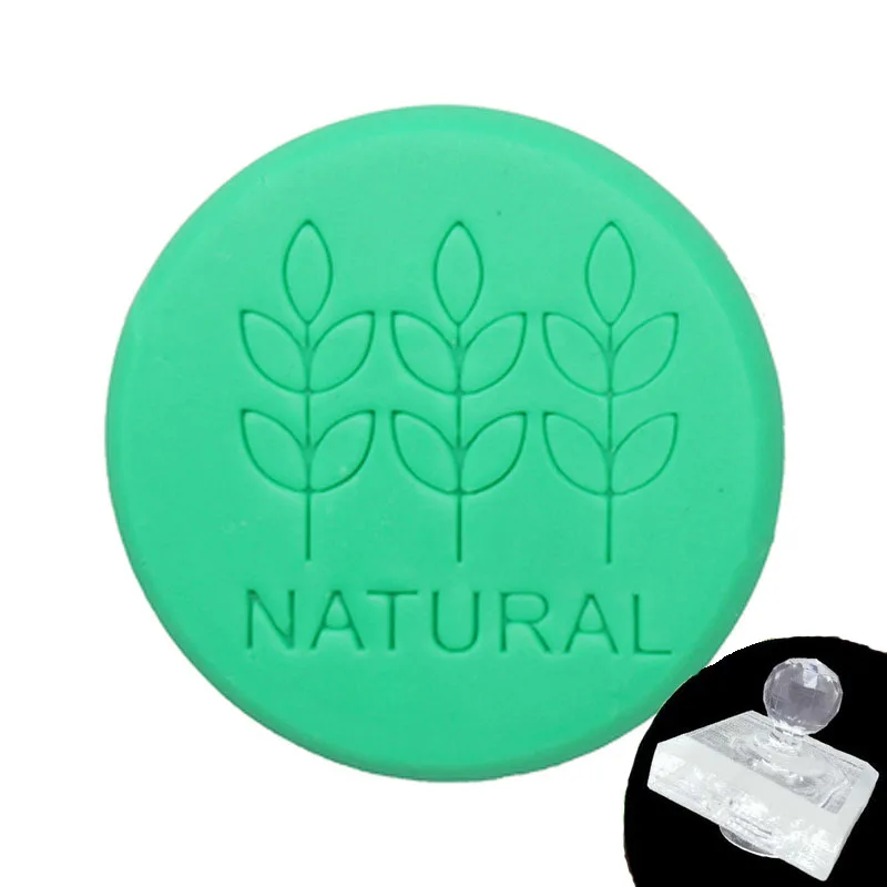 Natural Leaf Plants Pattern Soap Stamp, Resin Soap Stamp, Natural Handmade Seal, 4cm Acrylic, Mini, DIY