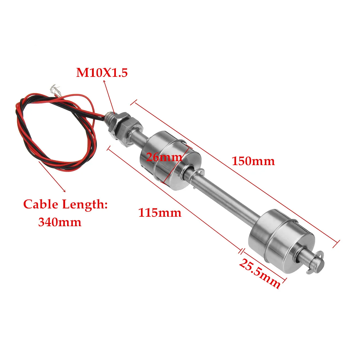 

Hot Sale 150mm Silver Double Ball Liquid Float Switch Water Level Sensor 304 For Fish Tank Pool