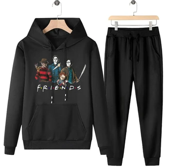 

Men Hoodies TrackSuit Sport Jacket Fall Spring Suit Set Trousers Pants Jogging Horror Friends Outfits