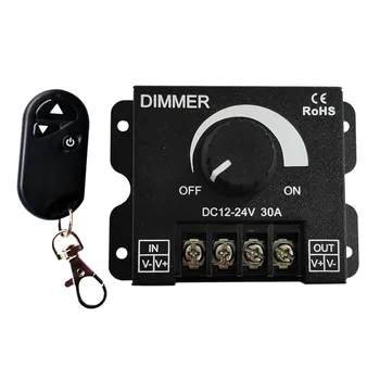 RF LED 무단 조광기 스위치, 원격 제어, 단색 LED 스트립 조명, 밝기 조정 컨트롤러, DC 5V, 12V, 24V, 30A, 90A