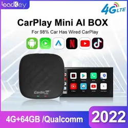 Carlinkit – Mini boîtier CarPlay iptv, 4 go/64 go, sans fil, avec Wifi, 4G LTE, Apple CarPlay, Android Auto, Youtube, Netflix, pour Benz, Audi 