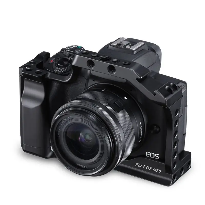 Новая Профессиональная клетка для DSLR камеры для Canon M50 M5 Arca БЫСТРОРАЗЪЕМНАЯ клетка для EOS M50 с отверстием Arri для горячего башмака 1/4 3/8