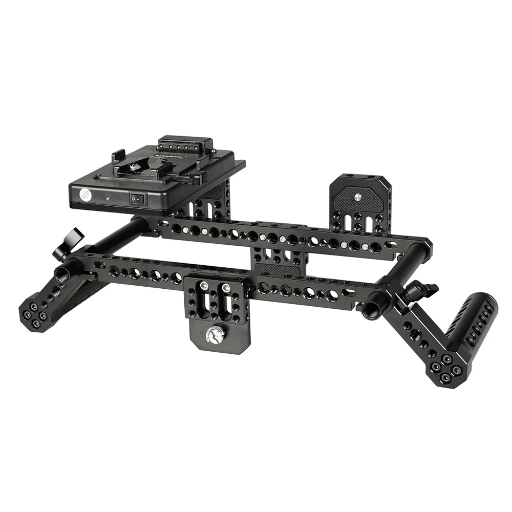 Lidar com v Fonte de Alimentação Rig com Duplo Hdrig Ajustável Câmera Polegada Monitor Gaiola Queijo Splitter Baseplate Fotografia Acessórios 7 - Image 4