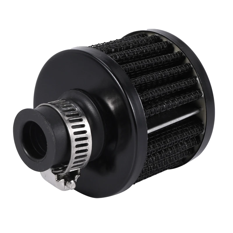 13mm Oil Mini Breather Cold Air Filter Fuel Crankcase Engine for Car Color:Silver