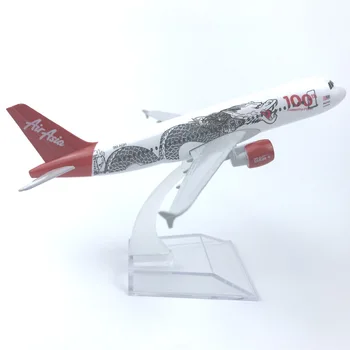 

16CM Alloy Aircraft Model Malaysia AirAsia Airbus A320 Asian Dragon Children's Toy Model