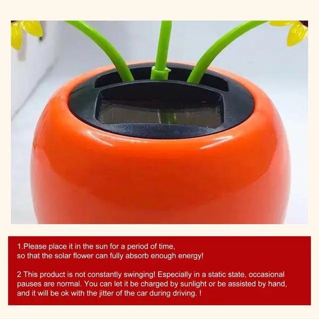 Fashion Solar Powered Dancing Flower Toy Office Desk Car Decor Funny Electric Toys For Kids Christmas Gift Car Decor Accessories 2