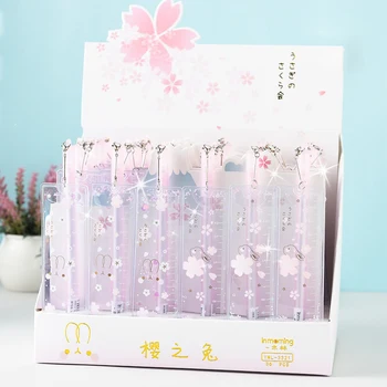 

Kawaii Student ruler pendant gel pen Neutral Pens for School Gift Writing Office Supplies Stationery Novelty Item