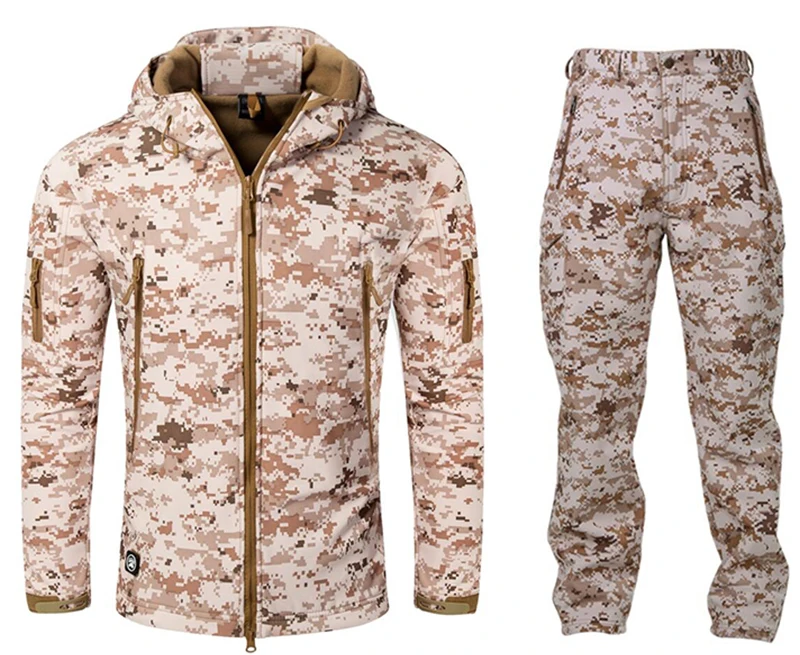Tactical Camouflage Suits Men Women Waterproof Shark Skin Soft Shell Jacket Pants Outdoor Trekking Hiking Camping Hunting Sets