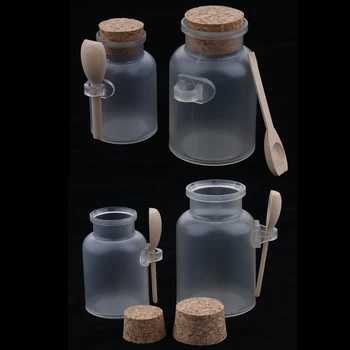 

4pcs Clear Seasoning Sauce Jar Container Empty Refillable Round Jars Cannings for Bath Salt Mask Powder Cream Cosmetics