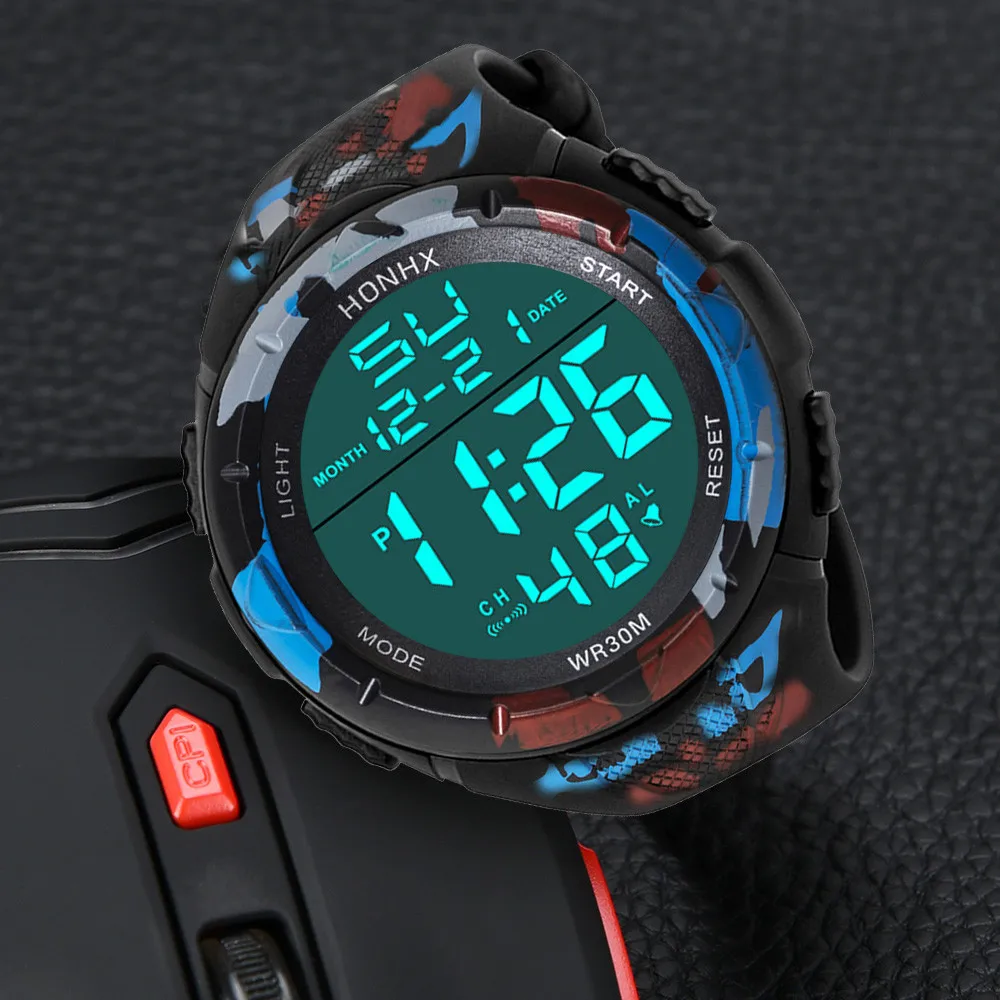 Fashion Men Led Digital Watch Waterproof Date Military Sport Rubber Quartz Watch Alarm Sport Digital Watches Reloj Hombre 2022