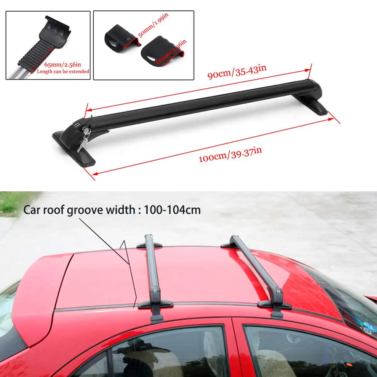 Bacas y Barras transversales de Aluminio para Techo Coche de Pulgadas para Honda Civic 2005-2018 sin rieles con Bloqueo antirrobo diseño de bajo Ruido de Viento portaequipajes Yiyai Paquete