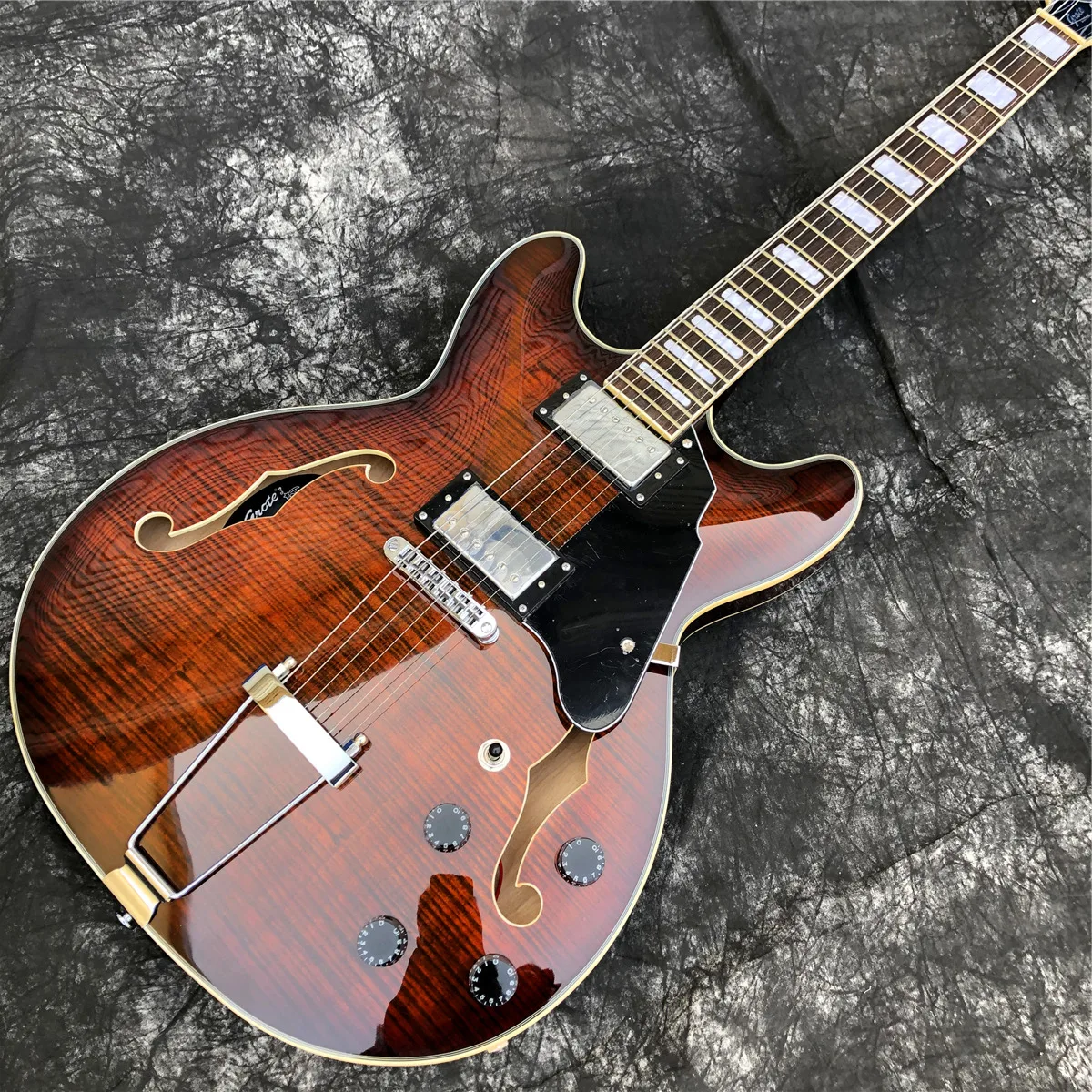 GroteCoffeeFlameMapleElectricGuitarRosewoodFingerboardDoubleF