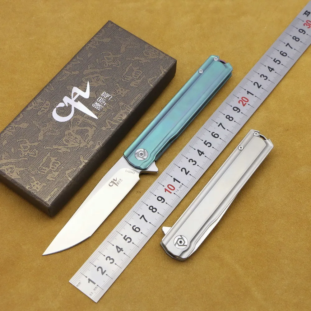 

CH3513 Flipper folding knife M390 blade TC4 titanium handle camping hunting outdoor Fishing Survival knives EDC Tools
