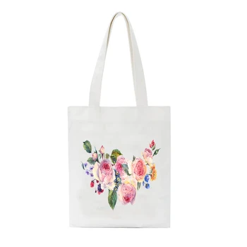 

Floral Birds Animals Printed Canvas Tote Bag Summer Beach Bag Travel Students Girls Shopping Bag Handbags Fashion Shoulder Bag