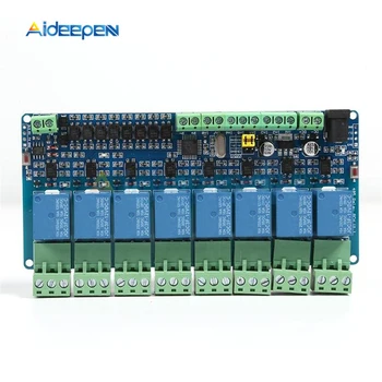 1PCS Modbus rtu 8-channel Relay Module 485 TTL Communication 8-Channel Input Relay Module 12V digital data acquisition module input output module digital to rs485 module communication modbus rtu
