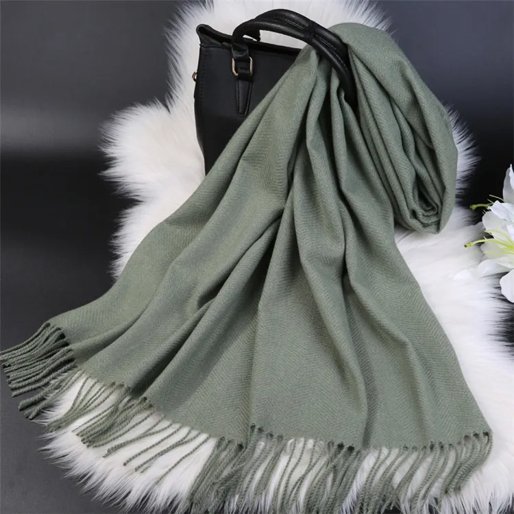 Brands Warm Cashmere Scarf Female Thick Soft Winter Poncho Brown Long Shawl Plaid Wrap For Women Tassel Stoles Lady Wool Scarfs