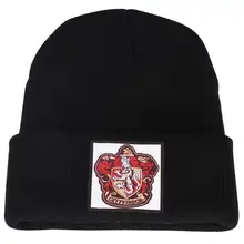 Tuque Beanie, черная трикотажная шапка, мужские шапки, Зимняя фантазия, волшебный Гриффиндор, дом, для девушек, короткая шапка, холодная шапка, женская шапка, шапка с черепом