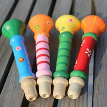 Petite trompette en bois multicolore pour enfants, Instrument de musique, jouet d'apprentissage, cadeau d'anniversaire pour bébés garçons et filles