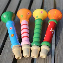 Multi cor de madeira pequeno trompete crianças bebê instrumento musical brinquedo de aprendizagem presente de aniversário brinquedos para o bebê meninos meninas