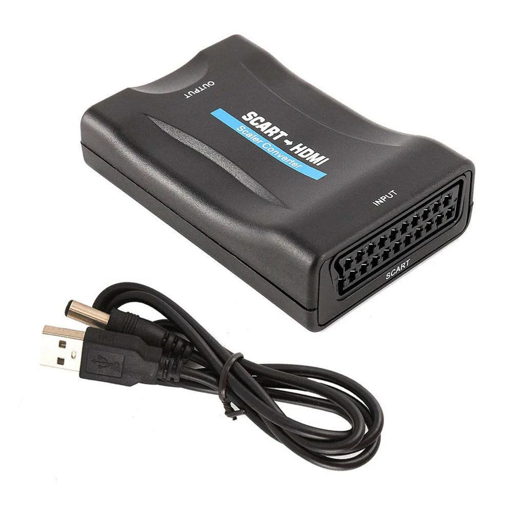 PS3 Binchil Scart to HDMI Converter 1080p 60Hz SCART Analog to Digital Converter Box Video Audio HDMI Scart Adapter Support PAL//NTSC//SECAM for PS4 TV//DVD