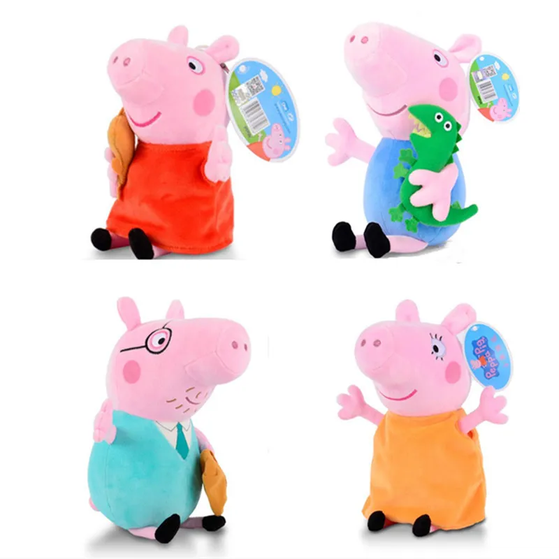 

4 Pcs/Set 30 CM Original Peppa Pig Family Pack George Dad Mom Pelucia Stuffed Doll Plush Toys Children Best Gifts