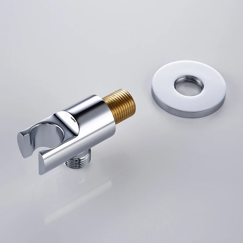 1/2" Handheld Shower Base Shower Hand Fixed Bracket Silver Polished Brass Wall-Mounted Bracket Holder Adjustable for Bathroom