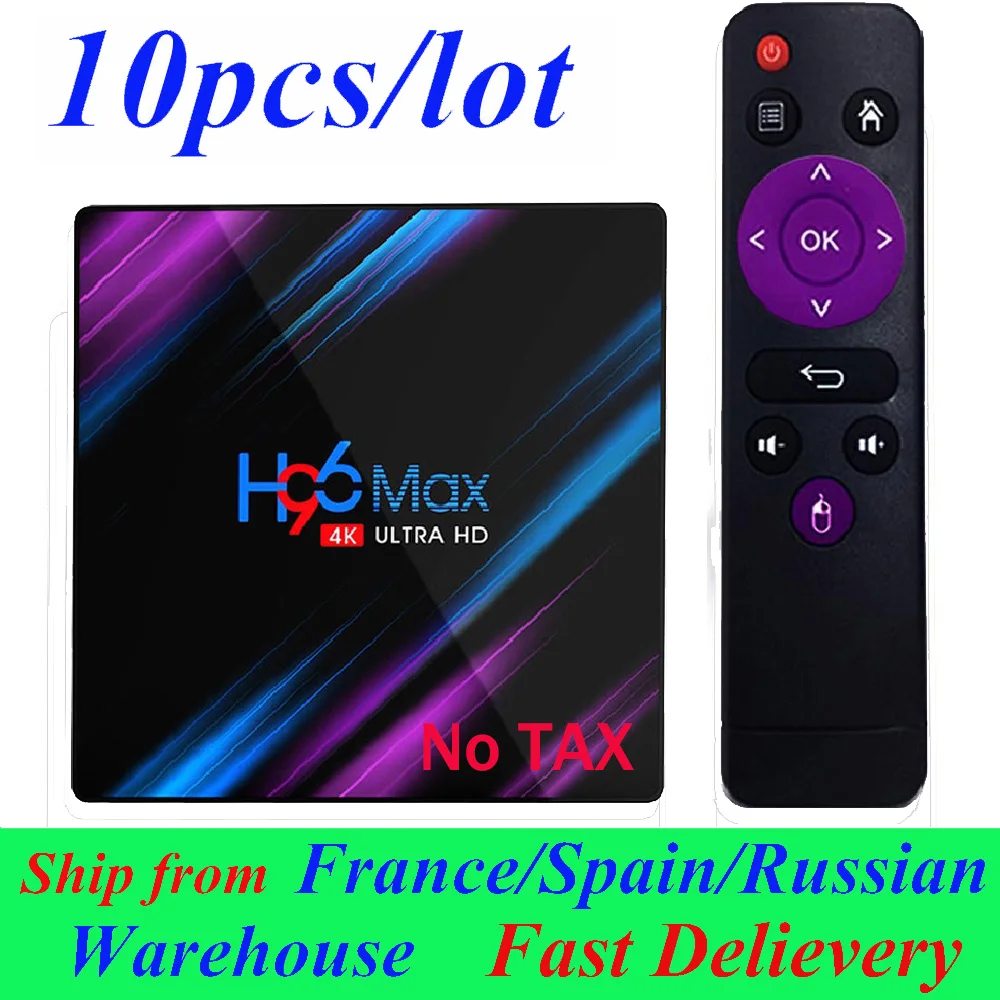 10 шт./партия H96 MAX Android tv Box Smart Box Android 9,0 tv BOX 2 ГБ/16 ГБ 4 ГБ/32 ГБ 4 ГБ/64 г Rockchip RK3318 телеприставка медиаплеер