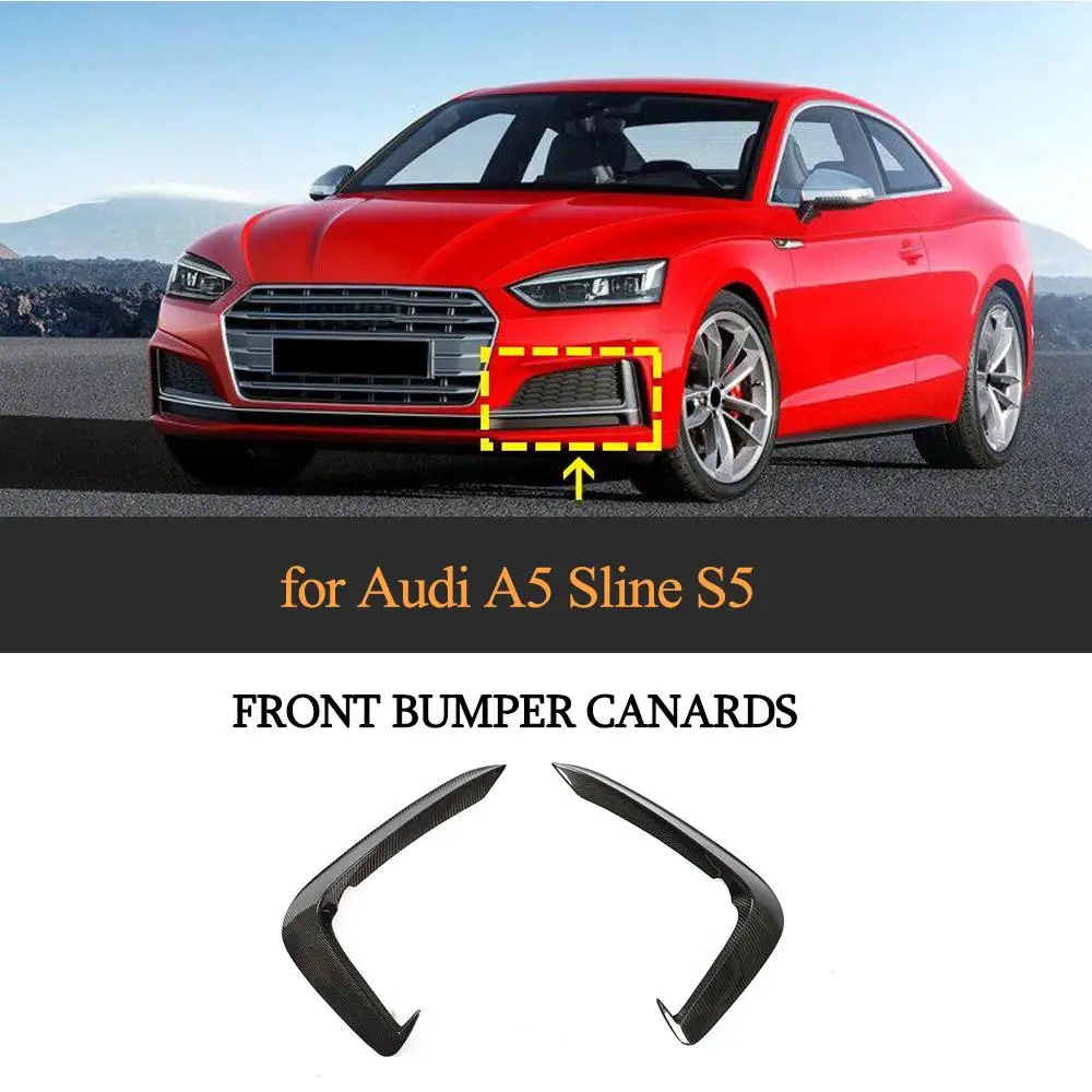 S5 передний бампер противотуманная фара Накладка для Audi A5 Sline S5- одна пара передних плавников Canards лезвия углеродное волокно/FRP черный
