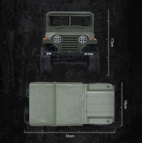 Henglong 1/14 2,4 г США. M151 Millitary модель джипа автомобиль RTR батарея светодиодный автомобиль TH09562