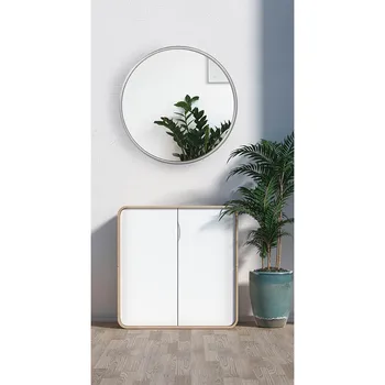 

Wall Round Mirror, Large Wall Mounted Circle Mirror Black Metal Frame for Bathroom, Entry, Dining Room, Living Room