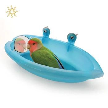 

Bird Bath Box With Mirror Portable Parrot Hanging Bathroom Bathing Tub For Small Birds Parrots Cleaning Supplies K802