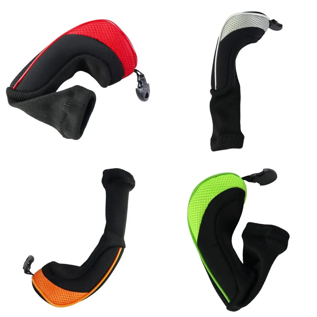Set Of 4 Mesh Golf Headcover Hybrids Wood Cover Long Neck Fairway Driver Guard